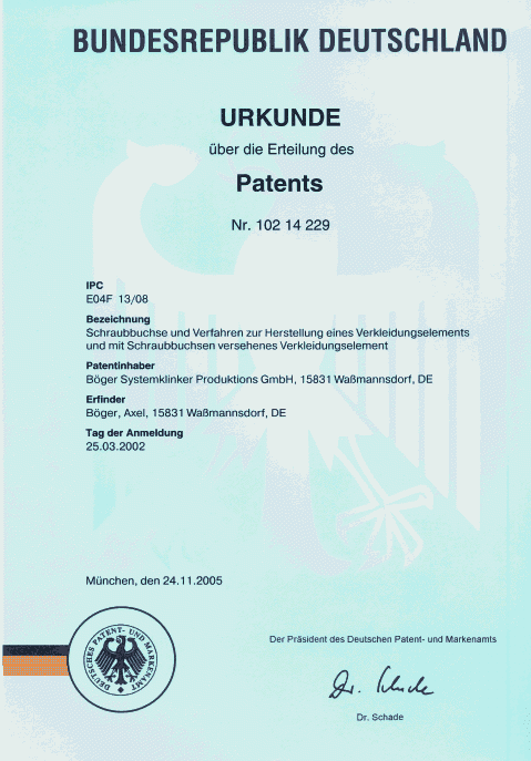 Patenturkunde